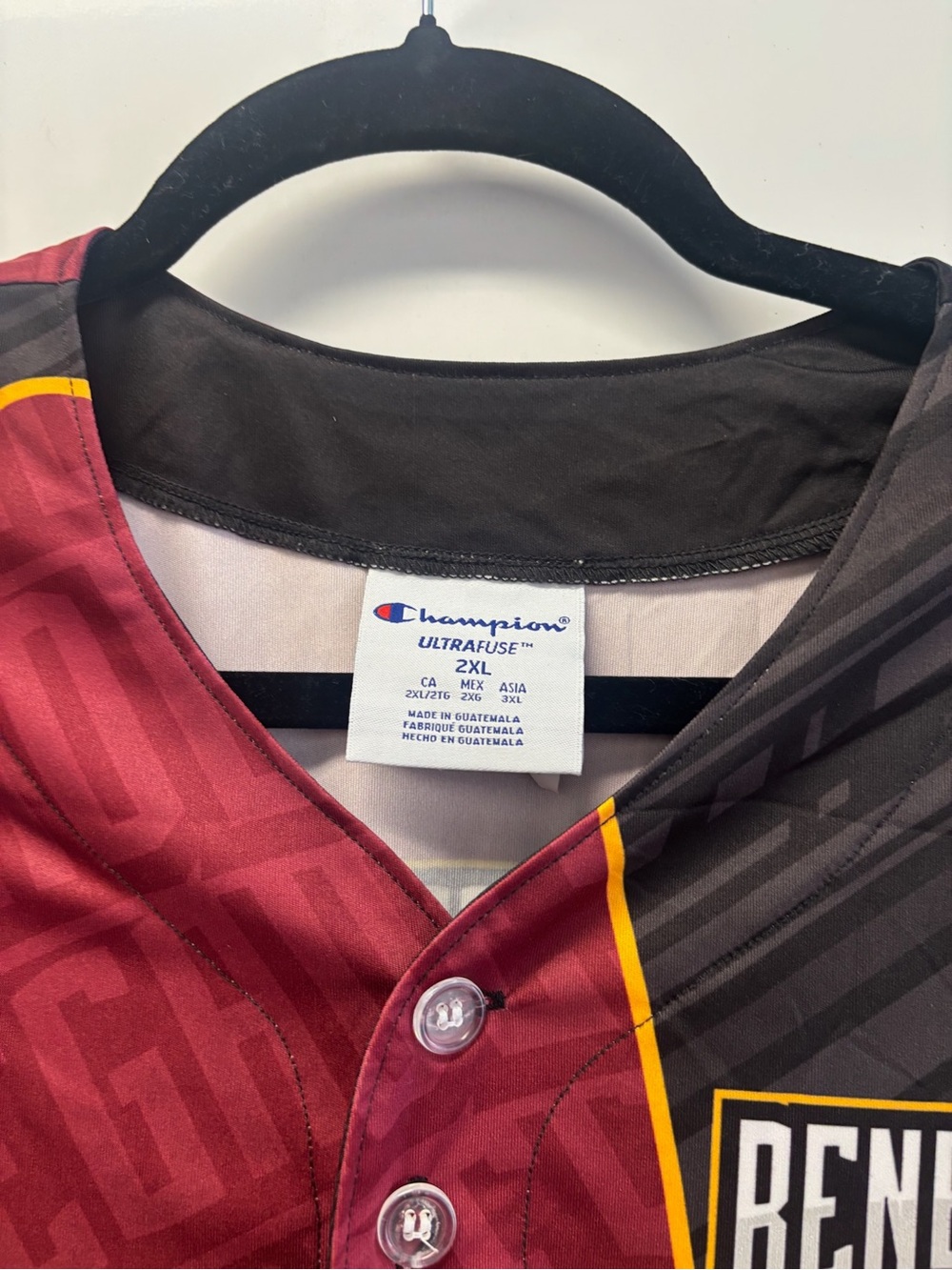 Champion Maroon, Black and Gold Renegades Baseball Jersey - Picture 2 of 5